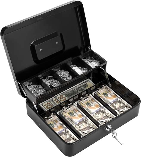 steel cash box with money tray|lockable cash box with key.